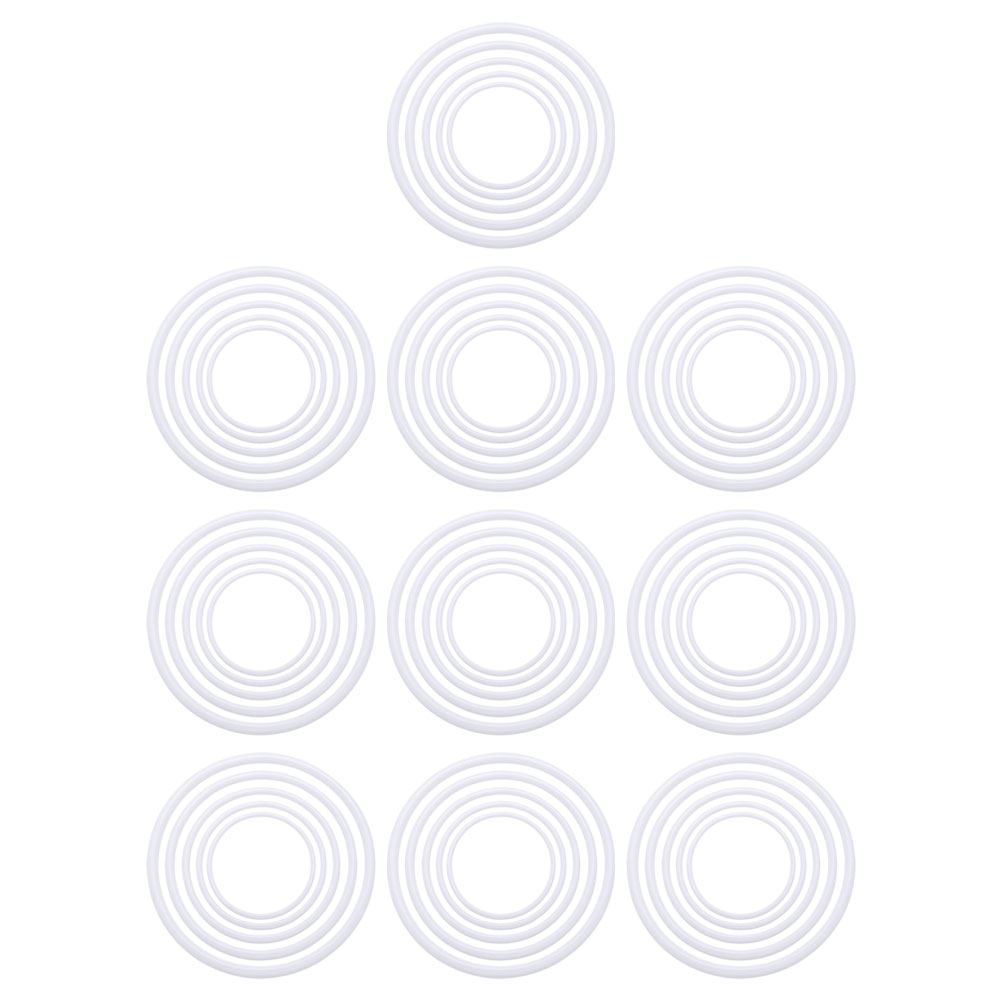 Wedding Floral Supply - 60Pcs Dream Catcher Rings White Plastic
