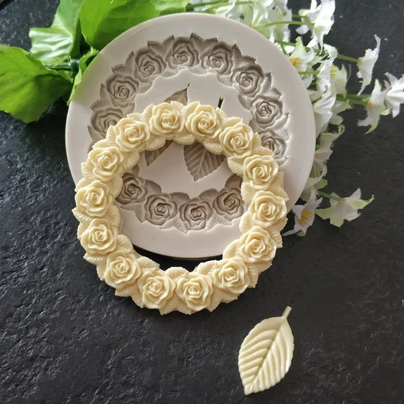 Wedding Cake Supply - Rose Garland Form Silicone Fondant Mold