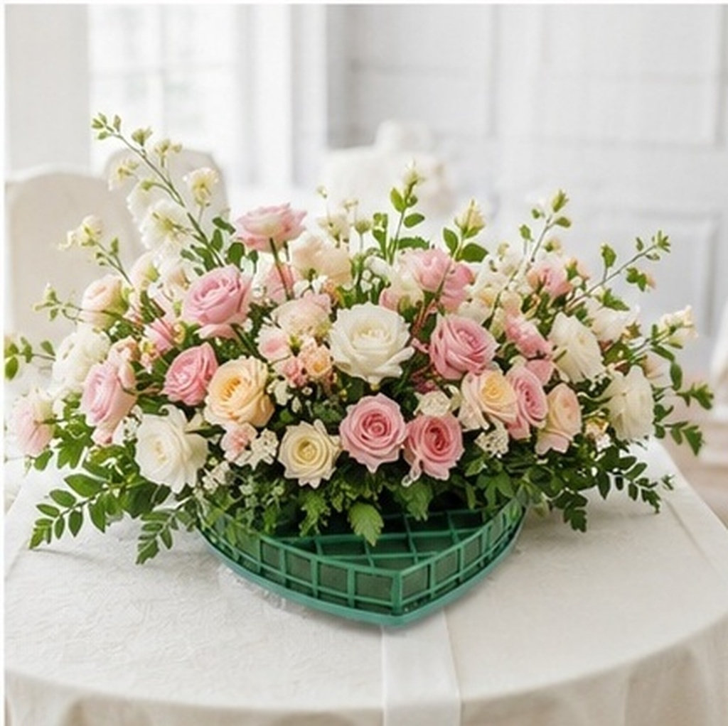 Wedding Floral Supply - 1Set Flower Mud Heart Floral Foam