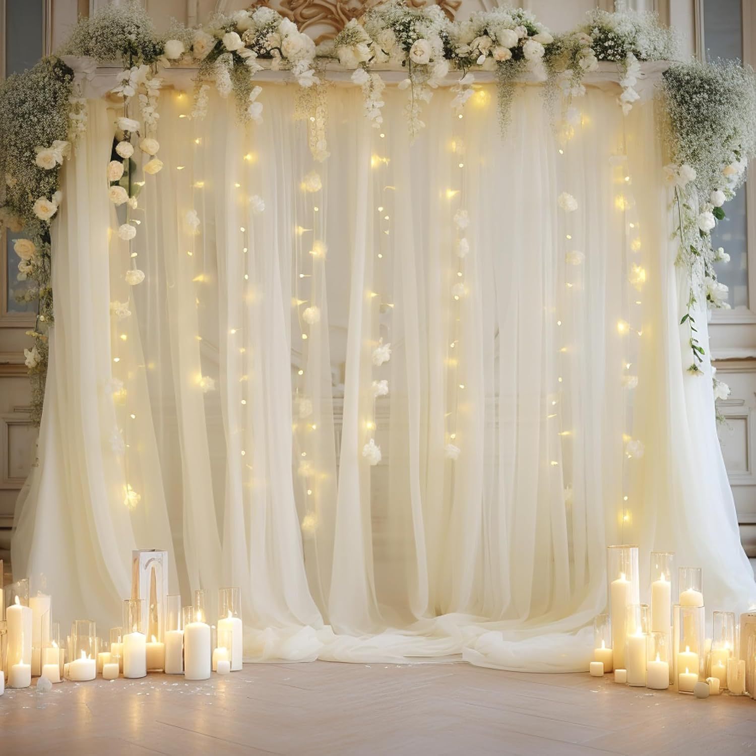 Wedding Balloon Arch - 1 Pack Wedding Tulle Backdrop Set,