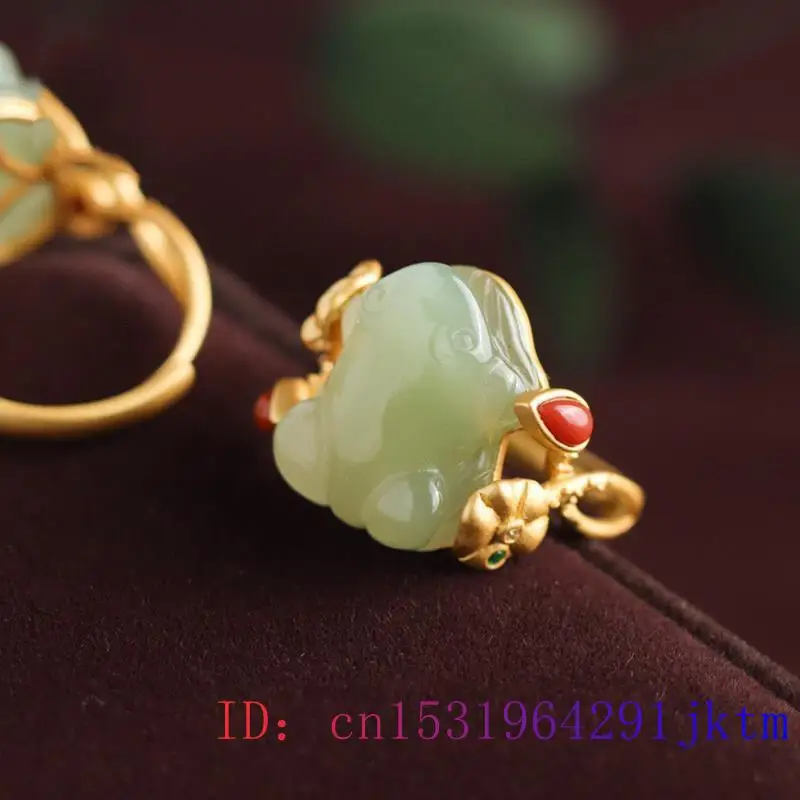 Green Jade Frog Rings Charms N - Wedding Yes recension och pris