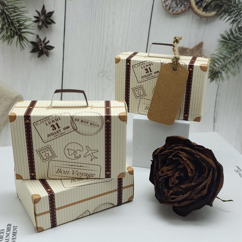 5-50PCS Mini Suitcase Gift Box - Wedding Cake Supply recension och pris