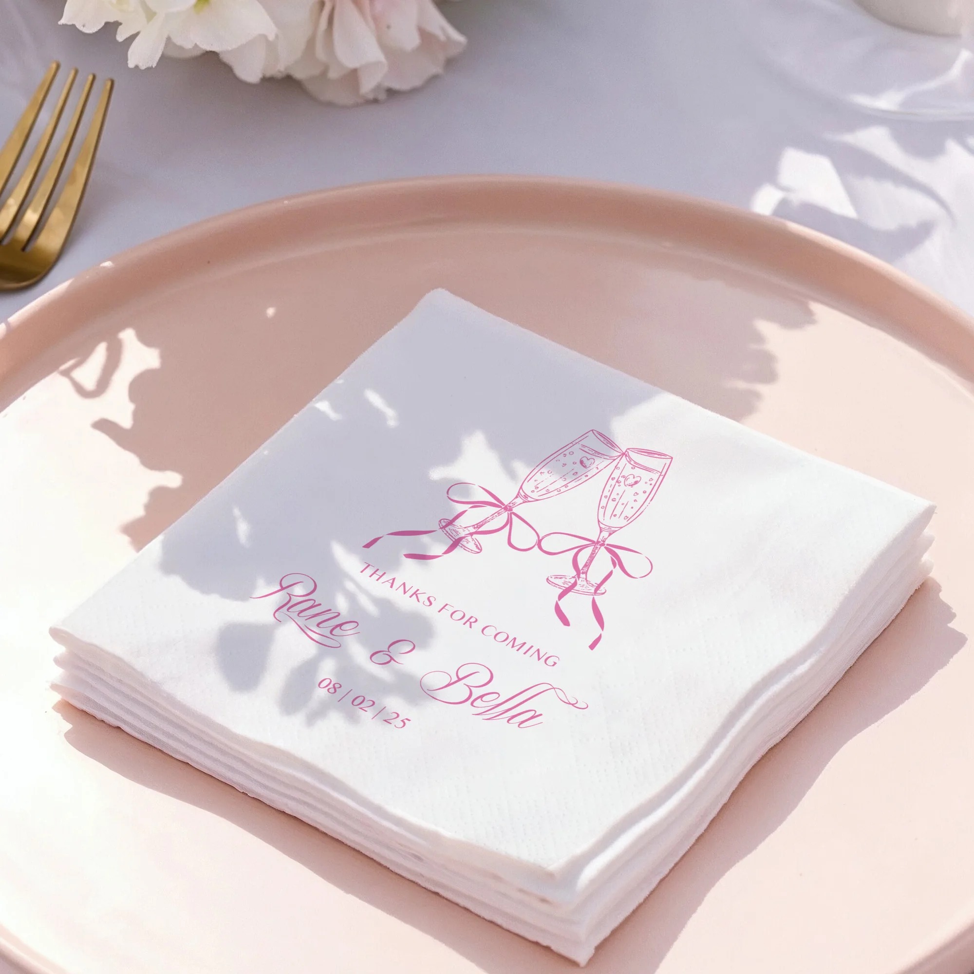 Custom Cocktail Napkins 3 Ply  - Wedding Party Supply recension och pris