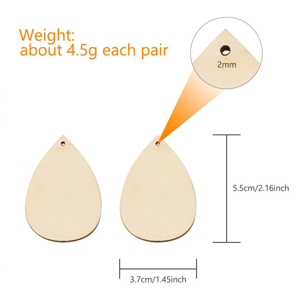 50Pcs Water Drop Wooden Blanks - Wedding Supply Decor recension och pris