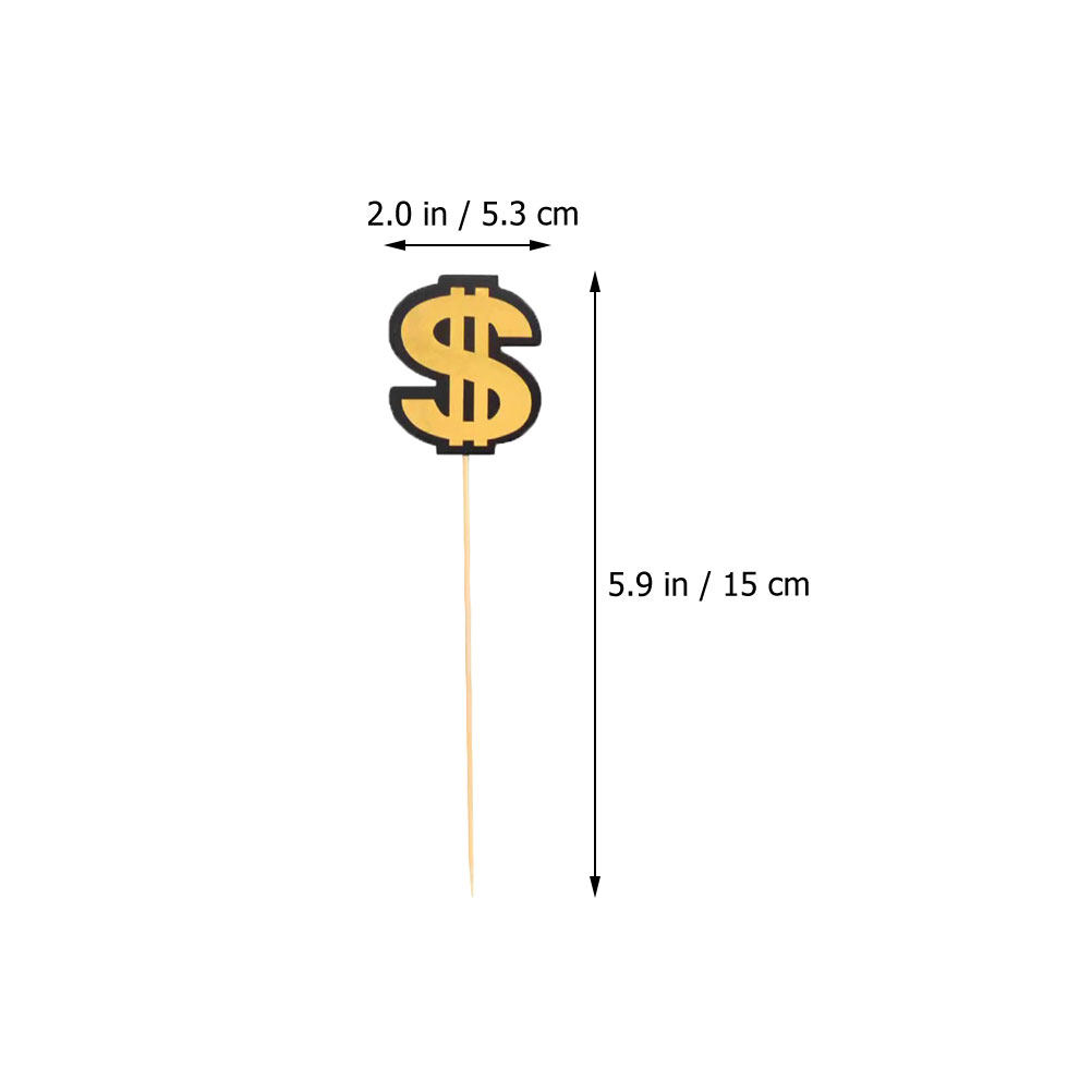 3PCS Cake Insert Flags Golden  - Wedding Supply Decor recension och pris