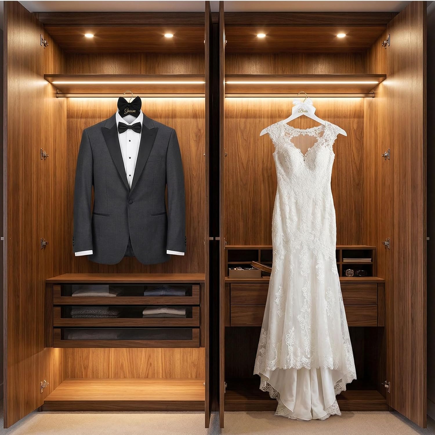 2 Pcs Wooden Bride And Groom H - Suit Supply Wedding Party recension och pris