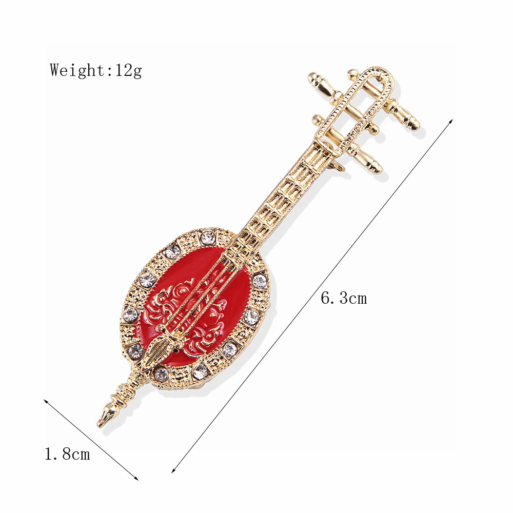 Antique Lute Red Enamel Brooch - Suit Supply Wedding Party recension och pris