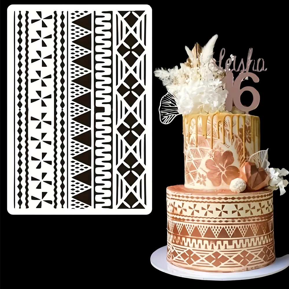 1Pc 29×20cm Floral Cake Stenci - Wedding Cake Supply recension och pris