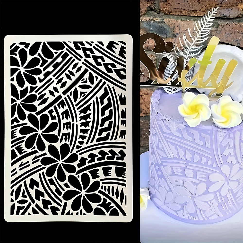 1Pc 29×20cm Floral Cake Stenci - Wedding Cake Supply recension och pris